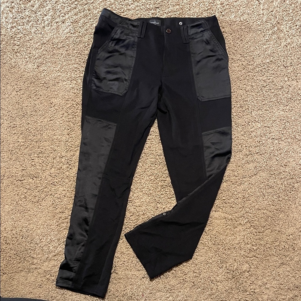 Black Satin Panel Pants